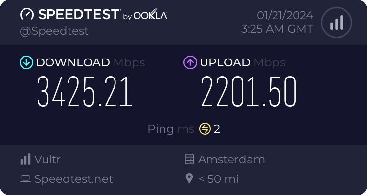 ookla speedtest second run